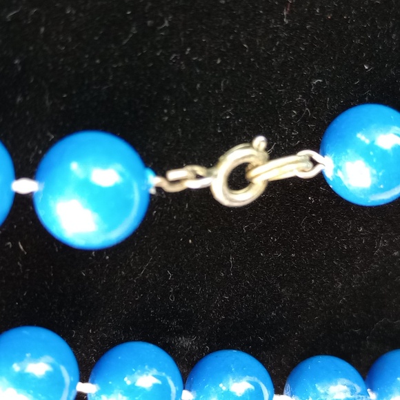 Vintage Blue Plastic Beads 36" - Picture 3 of 5